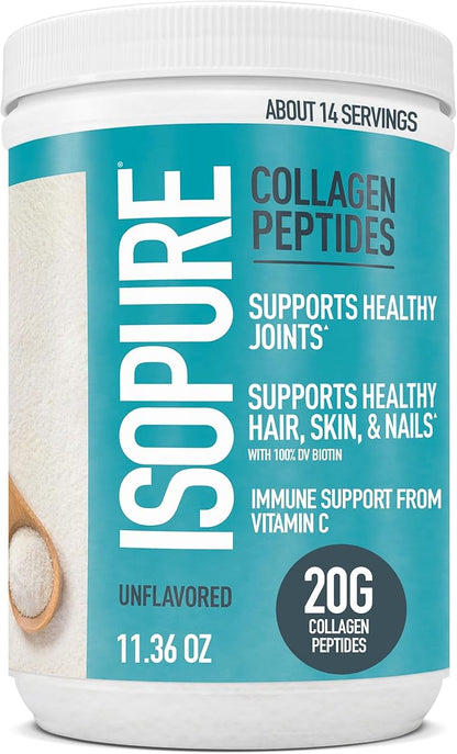 Isopure Collagen Peptides Powder, Promotes Hair, Health,14 Servings,