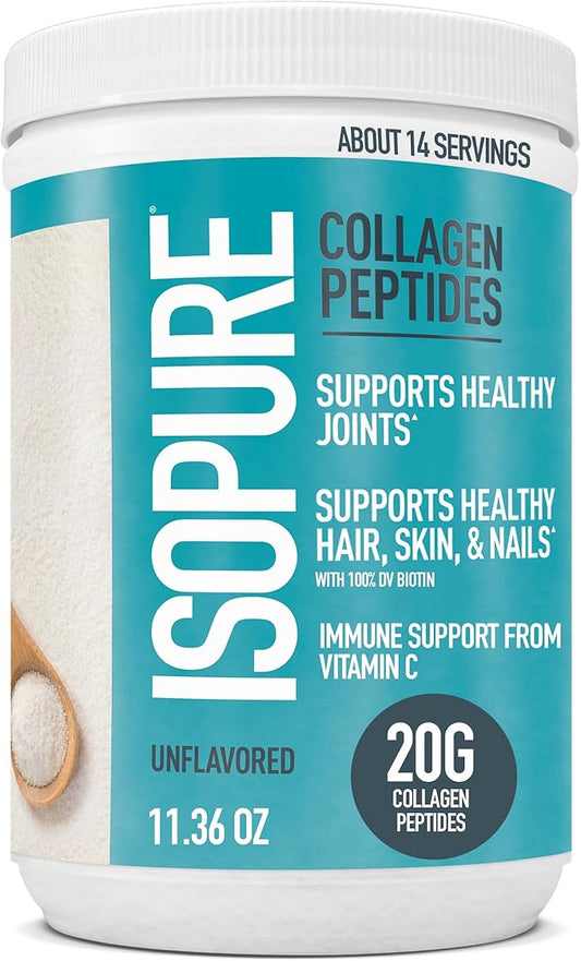 Isopure Collagen Peptides Powder, Promotes Hair, Health,14 Servings,
