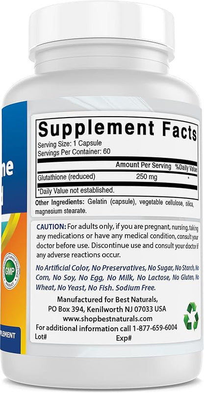 Best Naturals L-Glutathione 250 mg 60