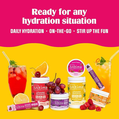 Ultima Replenisher Daily Electrolyte Powder Drink Mix – Grape, 90 Servings – Hydration Powder with 6 Key Electrolytes and Trace Minerals – Keto Friendly, Vegan, Non-GMO and Sugar-Free
