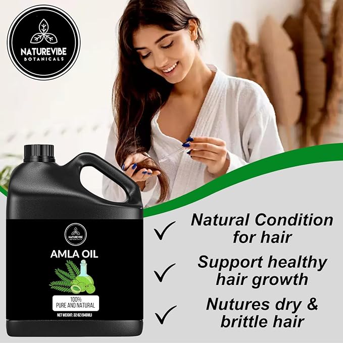 Naturevibe Botanicals Amla Oil 32 Ounces 100% Pure