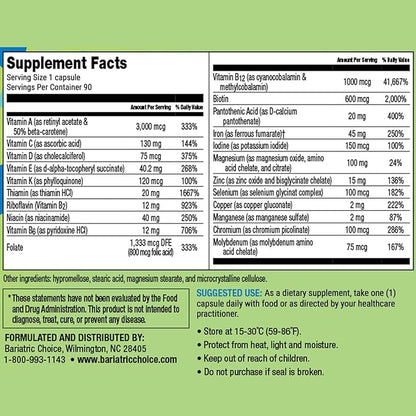 Bariatric Choice Once Daily Bariatric Multivitamin 45 mg (90ct)