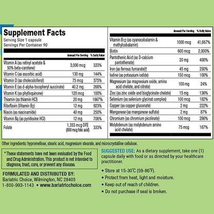 Bariatric Choice Once Daily Bariatric Multivitamin 45 mg (90ct)