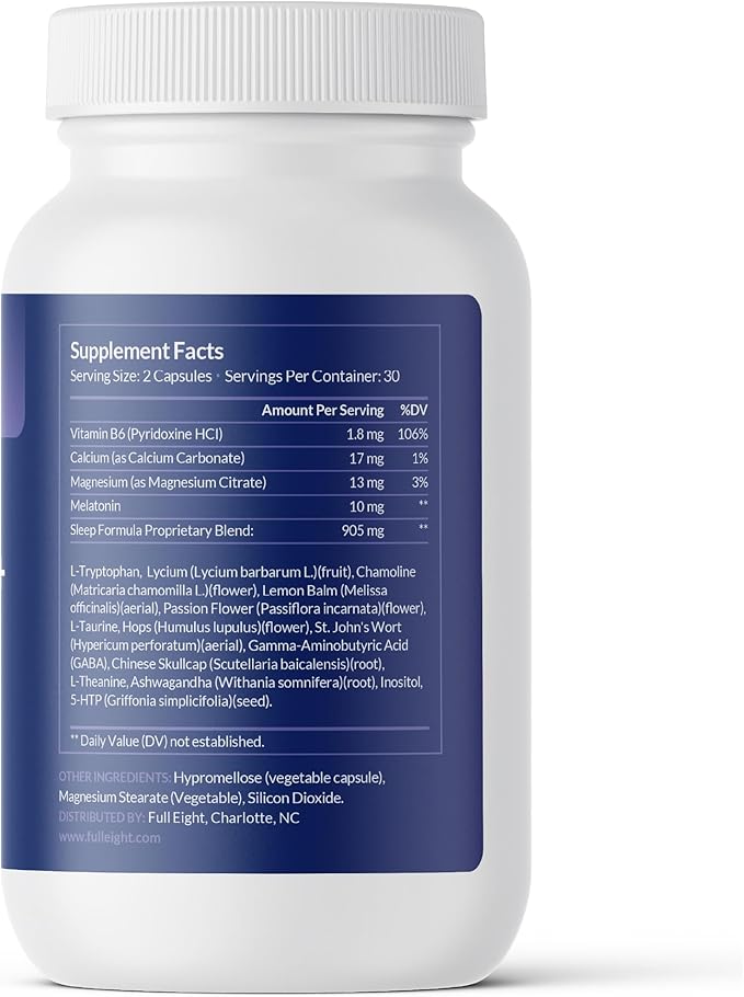 Deep Sleep Melatonin+ Plus Magnesium, L-Theanin, 5HTP, Ashwagandha, B6 Supplement 60 Capsules