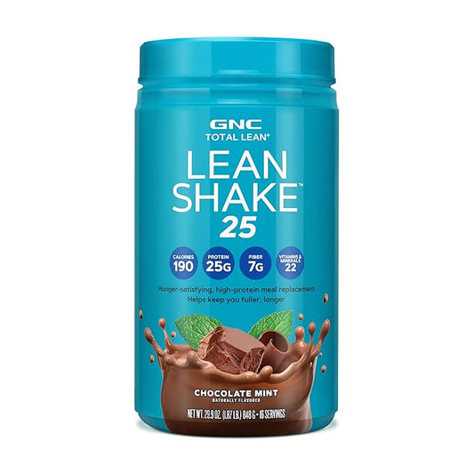 GNC Total Lean Shake 25 Protein Powder | 25g | Meal Replacement Shake | Chocolate Mint | 16 Servings