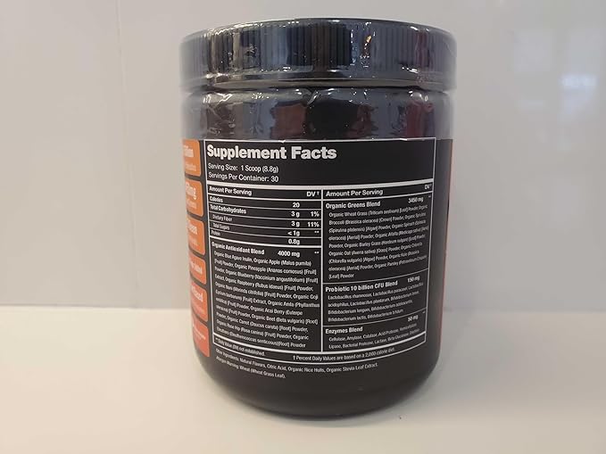 NutraChamps Super Greens Powder Premium Superfood | 20+ Organic Green Veggie Whole Foods | Wheat Grass, Spirulina, Chlorella | Antioxidant, Digestive Enzyme & Probiotic Blends (9.0 OZ, Mango)