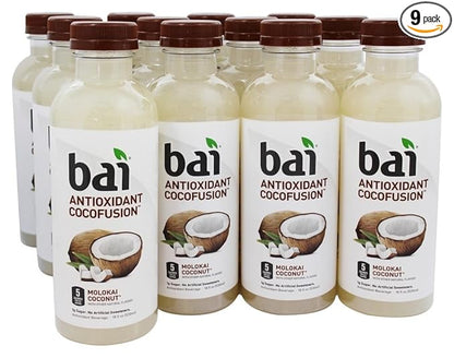 Bai5 Molokai Coconut Natural Antioxidant Infused Beverage, 18 Ounce (9 Bottles)