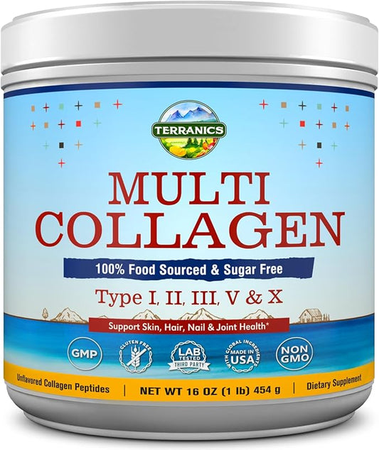 Terranics Multi Collagen Peptides Powder, Type 16oz