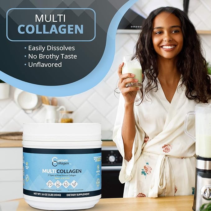 Custom Collagen Multi Collagen Plus Peptides 2 Pound (32 Ounce, 1)