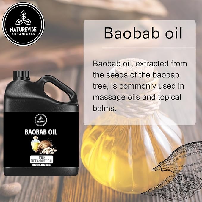 Naturevibe Botanicals Baobab Oil 32 Ounces 100% Pure