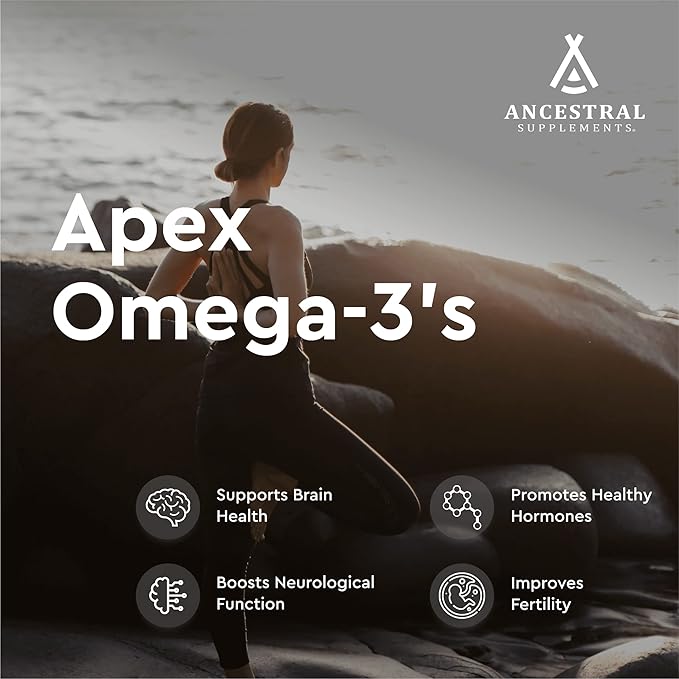 Ancestral Supplements Wild Caught Fish Eggs, 2400mg, Omega-3 Omega-3 Supplement K2, and 180 Capsules