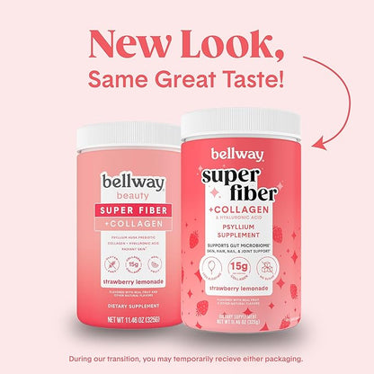 Bellway Super Fiber Powder + Collagen (2 Pack), (22.92 oz)
