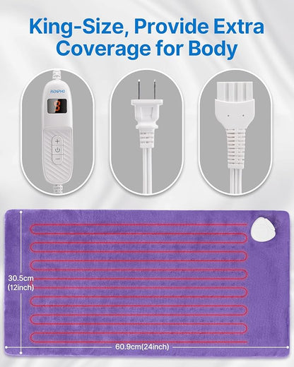 RENPHO XL Electric Heating Pads, King 12" x 24" Violet
