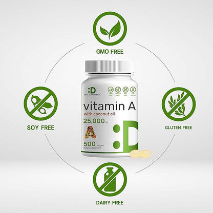 DEAL SUPPLEMENT High Potency Vitamin A 25000 IU, 500 Coconut
