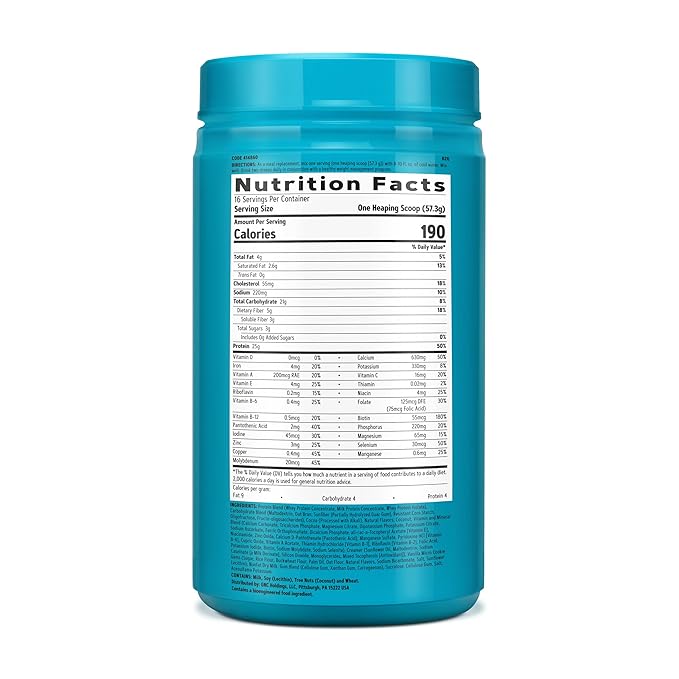 GNC Total Lean Shake 25 Protein Powder | 25g High-Protein Meal Replacement Shake | Coconut Caramel | 16 Servings