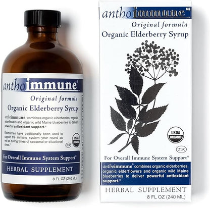 Organic Elderberry Syrup- Anthoimmune -Immune Support 8 floz (48 Servings)