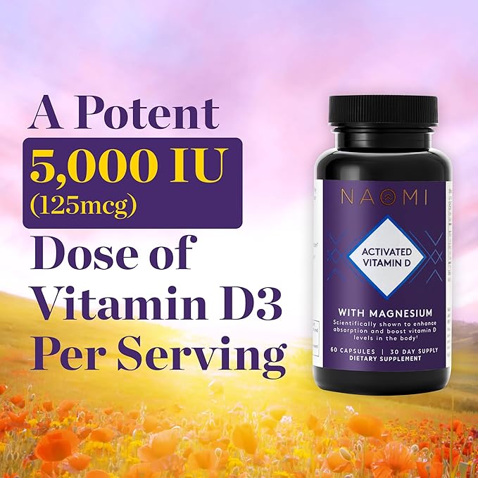 NAOMI Activated Vitamin D3 5000 IU (125 mcg) 60 Veggie 30 Day