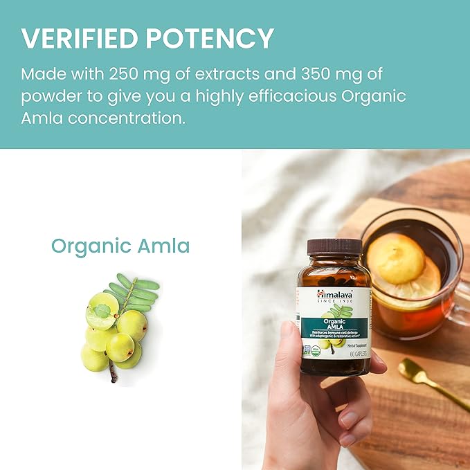 Himalaya Organic Amla Natural Antioxidant 60 Caplets, 1 Month