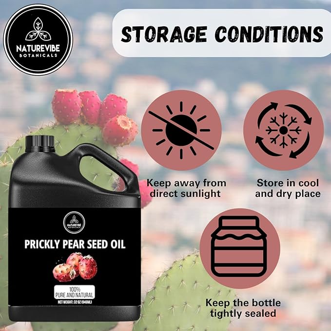 Naturevibe Botanicals Prickly Pear Oil 32 Ounces 100% Pure