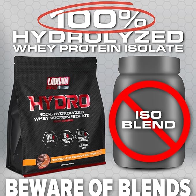 Labrada Hydro 100% Pure Hydrolyzed Whey 45 Servings 4lb (Peanut