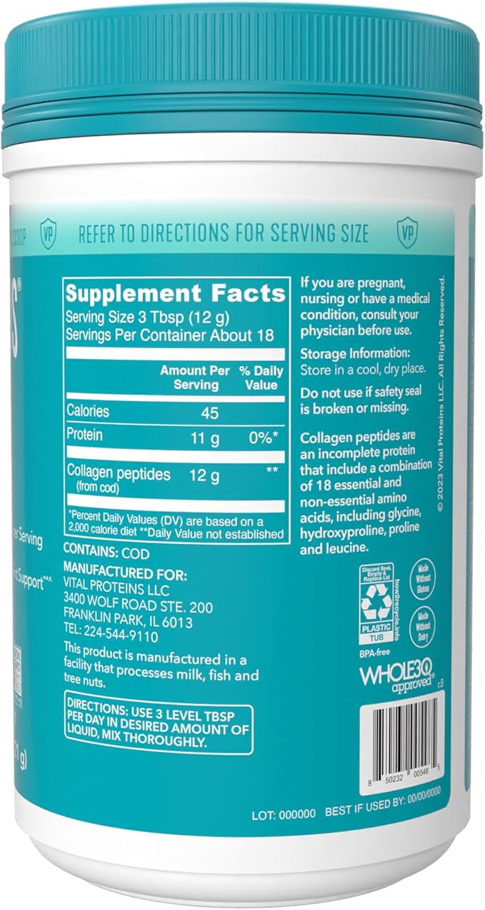 Vital Proteins Marine Collagen Peptides Powder 12g per 7.8 oz