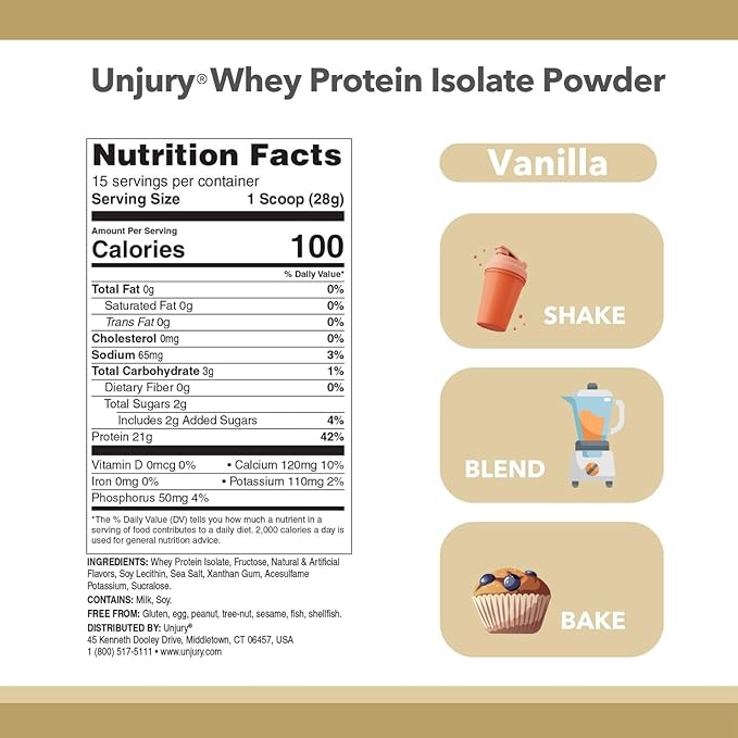 Whey Protein Powder 21g 100% 100% Whey 15 Servings
