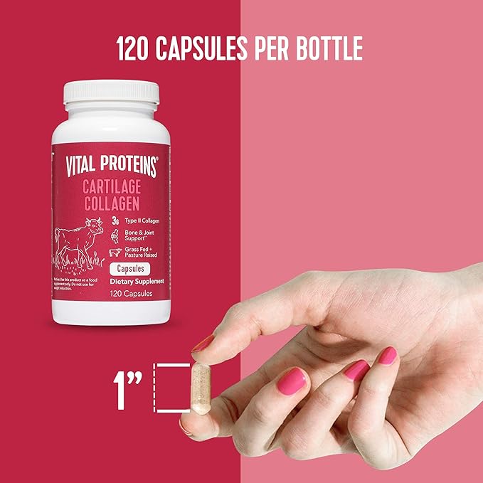Vital Proteins Cartilage Collagen Pills, Type 750 mg 120 Capsules