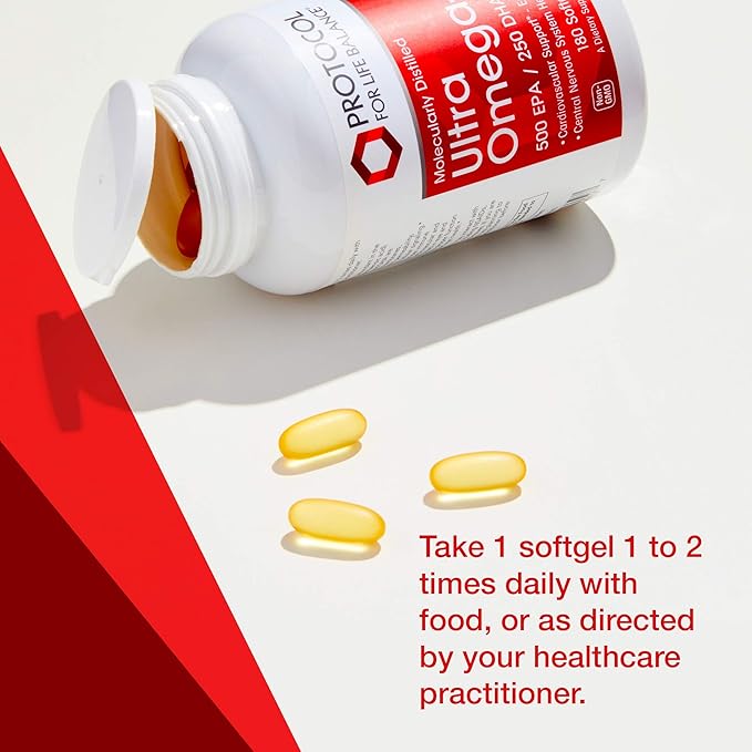 Protocol Ultra Omega-3-500mg EPA & 250mg DHA 180 Softgels