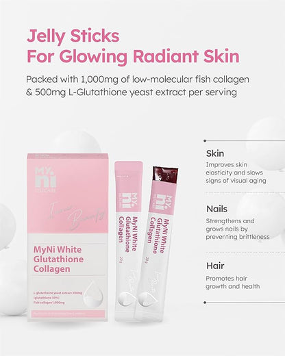 Glutathione Collagen Jelly (15 Sticks) 500mg, Low-Molecular 1,000mg, Pomegranate
