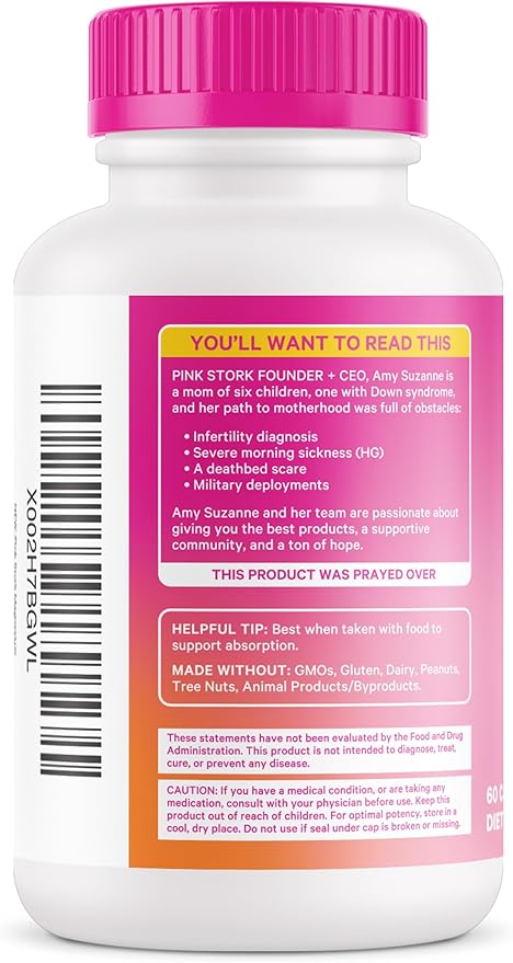 Pink Stork Magnesium Glycinate with Vitamin D - Magnesium Supplement for Women to Support Natural Calm - 2 Pack