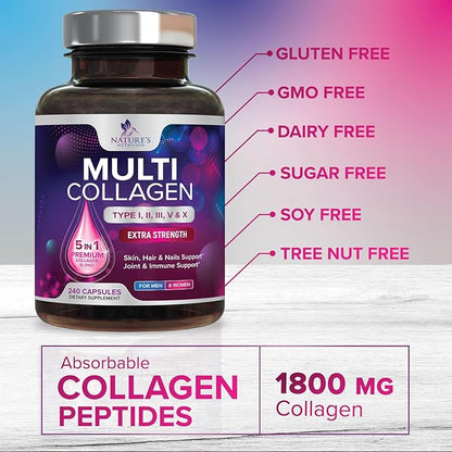 Collagen Peptides for Women & Men 240 Capsules