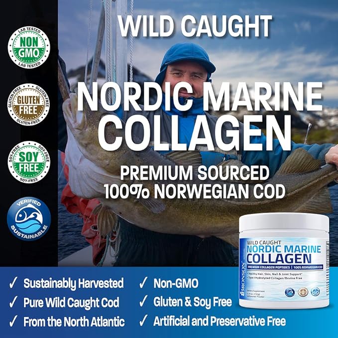 Bronson Marine Collagen Peptides Hydrolyzed Protein 100% Wild 150g (5.29oz) (5.29oz)