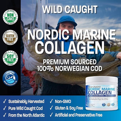 Bronson Marine Collagen Peptides Hydrolyzed Protein 100% Wild 150g (5.29oz) (5.29oz)