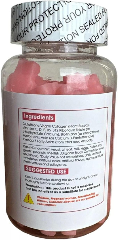 Nature Glow Glutathione Collagen Strawberry Flavor 60 Chewable 2 Box, 1 Count 120), Pink