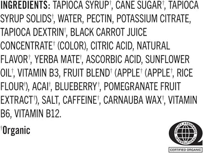 PROBAR - BOLT Organic Energy Chews, Raspberry, Non-GMO, Gluten-Free, USDA Certified Organic, Healthy, Natural Energy, Fast Fuel Gummies with Vitamins B & C (12 Count)