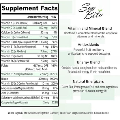 Mens Multivitamin - Daily Multi Vitamins B12, C,