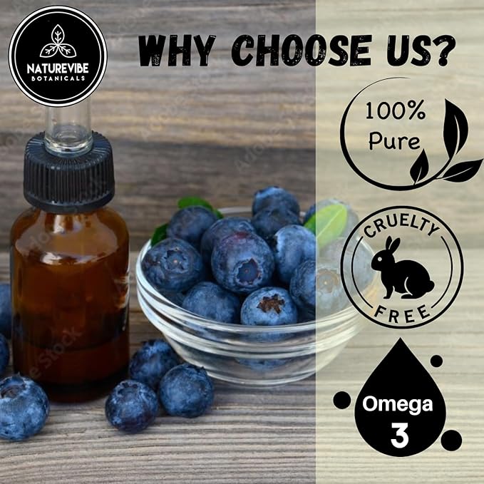 Naturevibe Botanicals Blueberry Oil 32 Ounces 100% Pure