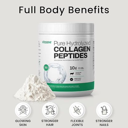 Pure Collagen Peptides Powder Enhanced Collagen 20g Collagen (4 Scoops) 500g