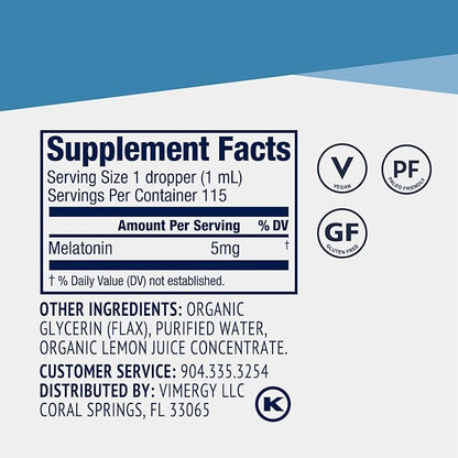 Vimergy Melatonin – Natural Sleep Aid (115 mL)