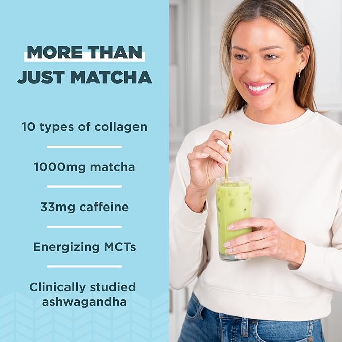 Ancient Nutrition Matcha Powder with Collagen, 20 Servings