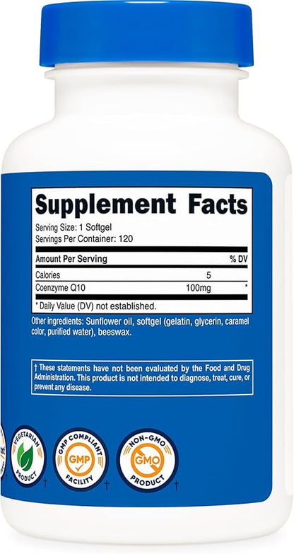 Nutricost CoQ10 Softgels (120 Servings / 100 Mg CoQ10 Per CoQ10 Supplement