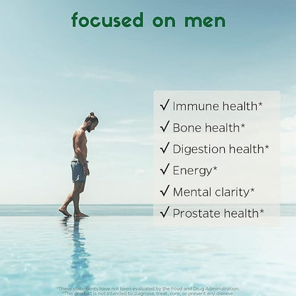 Zenkgo Men’s Daily Multivitamin + Probiotics 25 Billion D3, K2 K2 (MK-7), (MK-7), Superfoods (60Ct/30Day)
