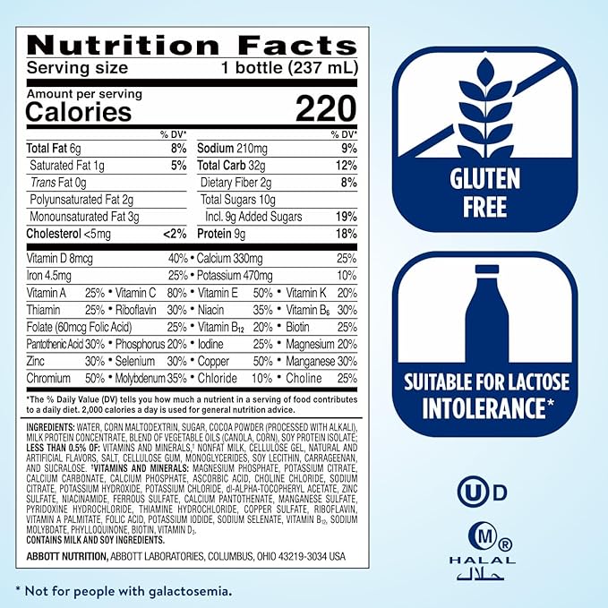 Ensure Original Dark Chocolate Nutrition Shake 24 Pack,
