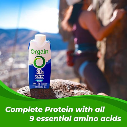 Orgain 30g High Protein Shake, Dairy Isolate Milk Protein, Vanilla Bean, 6g BCAAs, 1g Sugar Per Serving, Meal Replacement, Ready to Drink, Keto Friendly, Gluten-Free 11 Fl Oz (Pack of 12)