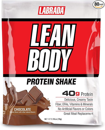 Labrada Lean Body MRP All-In-One Chocolate 40g Protein, 8g Healthy 22 Vitamins (80 MRP