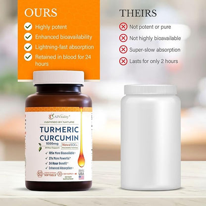 Turmeric Curcumin NovaSOL 1000mg 185x Bioavailable