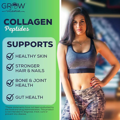 grow vitamin Collagen Peptides Powder, Grass 20 OZ, 56 Servings
