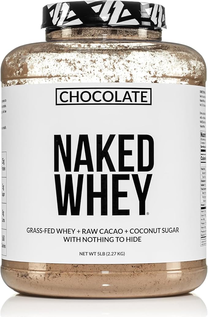 NAKED Whey Protein Supplement Powder, Chocolate, 60 Servings, 5 Ib