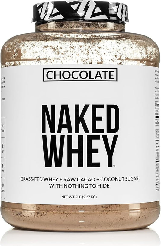 NAKED Whey Protein Supplement Powder, Chocolate, 60 Servings, 5 Ib