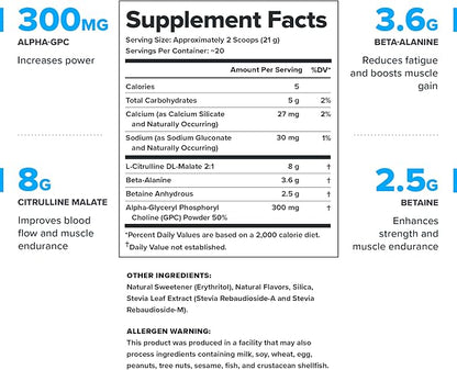 LEGION Pulse Pre Workout Supplement - All Natural Nitric Oxide Preworkout Drink to Boost Energy, Creatine Free, Naturally Sweetened, Beta Alanine, Citrulline, Alpha GPC (Caffeine Free Arctic Blast)